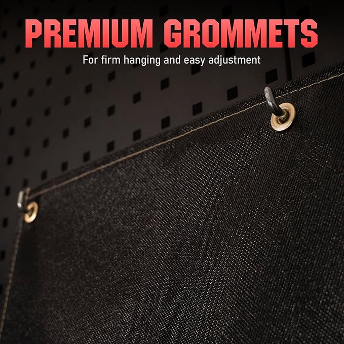 YESWELDER Heavy Duty Silicone Coating Fiberglass Welding Blanket, 6 x 8ft Fireproof Insulation Blanket, 1/3”(8mm) Thickened Weld Cover with Grommets, Thermal Resistant Welding Curtain Mat Grill