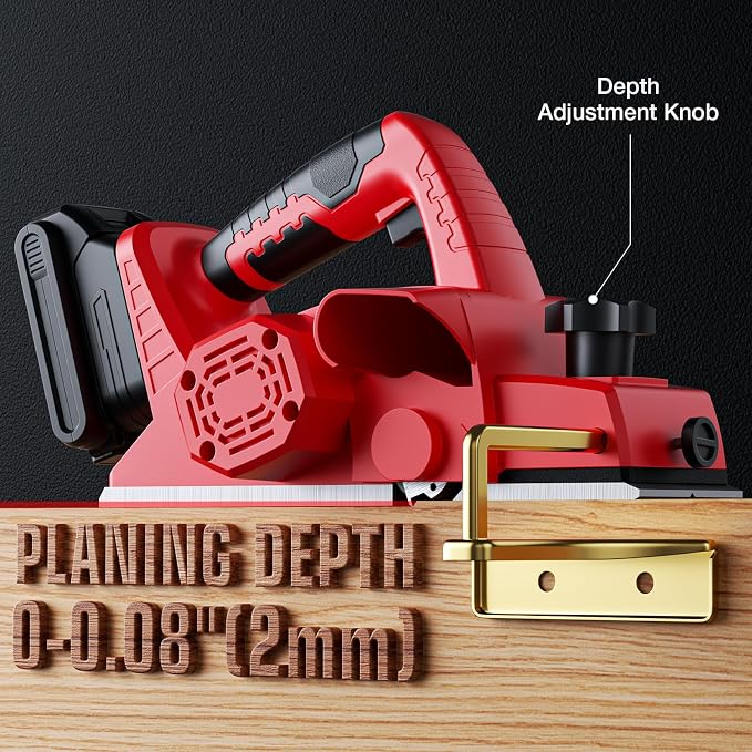 Cordless Planer for Milwaukee 18V MAX Battery, 3-1/4 Inch Power Planer with Brushless Motor, 30000CPM, 2mm Cut Depth, Wood Planer for Carpentry Home DIY Woodworking(No Battery)