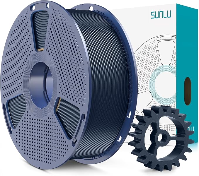 SUNLU PLA+2.0 3D Printer Filament, Upgrade PLA+ Filament 1.75mm, Tougher and Stronger, Neatly Wound Filament, Dimensional Accuracy +/-0.02mm, 1KG Spool(2.2lbs), Midnight Black