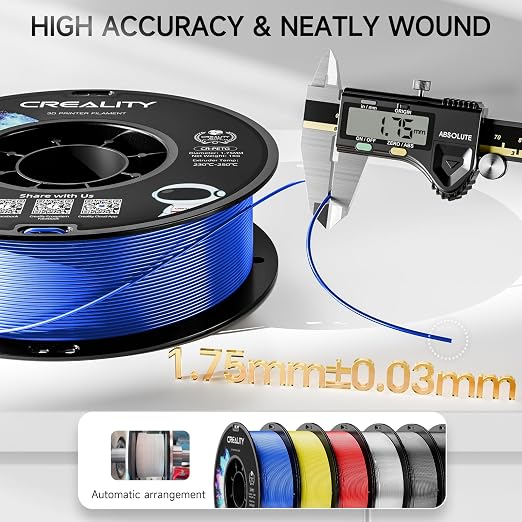 Official Creality PETG 3D Printer Filament 1.75mm 2KG (4.4lbs), High Precision, Strong Toughness, Odorless, Better Flow, Moistureproof 3D Printing CR PETG Filament, Red+Blue