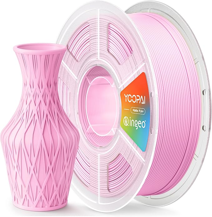 PLA+ Matte Filament 1.75mm, Soft Matte Finish, Reduced Layer Lines, 1KG (2.2lbs) 3D Printer PLA Filament, Dimensional Accuracy +/- 0.02 mm, Sakura Pink