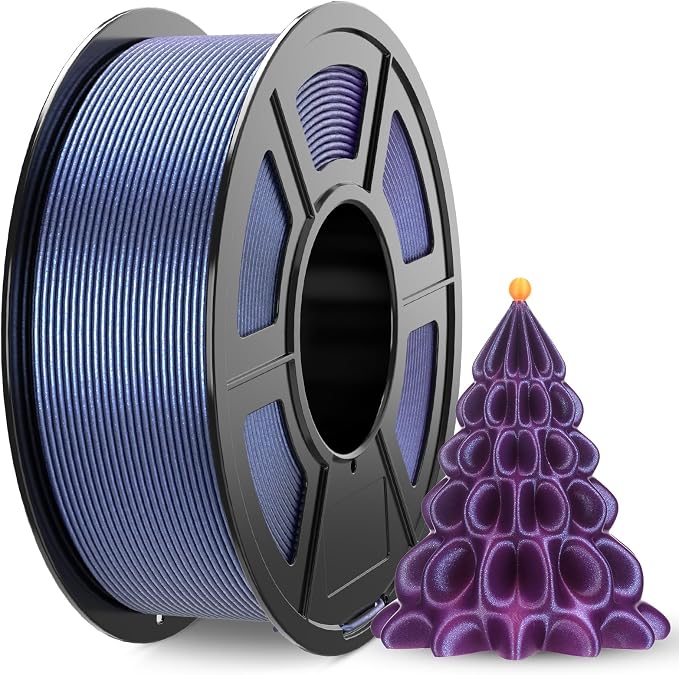 JAYO Galaxy PLA 3D Printer Filament 1.75mm, Purple 1.1kg Spool | Sparkle Glitter Finish, Color-Shifting Effect, ±0.02mm Accuracy, Tangle Free, Fits for Most FDM 3D Printers