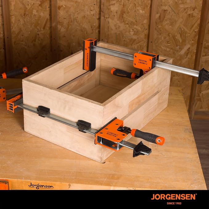 JORGENSEN 12-Inch Parallel Bar Clamp, Heavy-Duty Cabinet Master Clamp for Woodworking Glue-Up, 2200 lbs Force, Quick Release, Spreader Function, 2-Pack