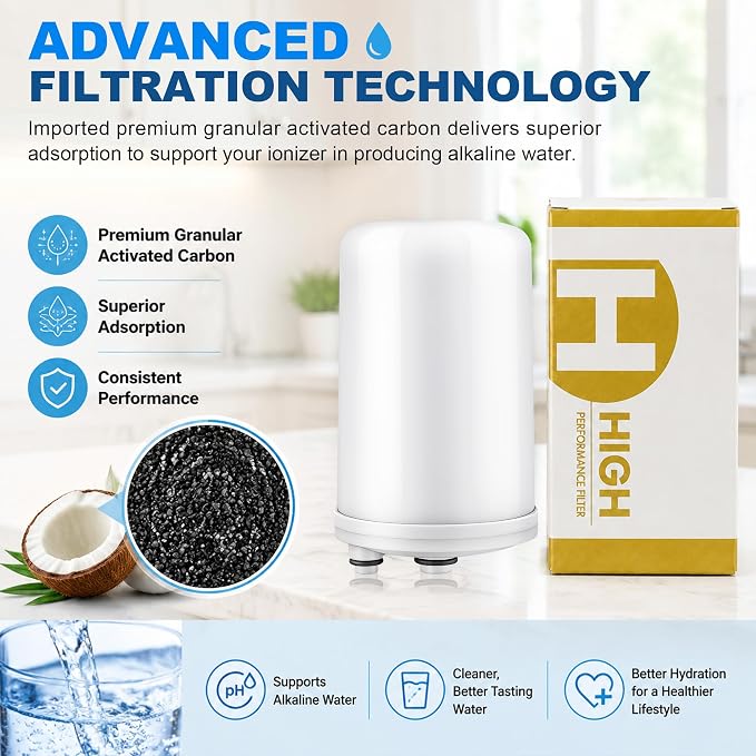 High Performance Water Filter Replacement Cartridge Compatible with HG-N Type Water Ionizer, Compatible with Enagic Kangen LeveLuk SD501, JrIV, KANGEN 8(Not Original Type Before 2010)