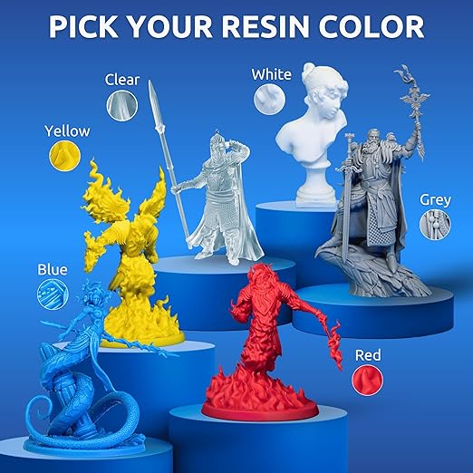 TGM-7 3D Printing Resin for Tabletop Miniatures – Tough, High Resolution, Low Odor, Fast Curing (Blue, 1 kg)