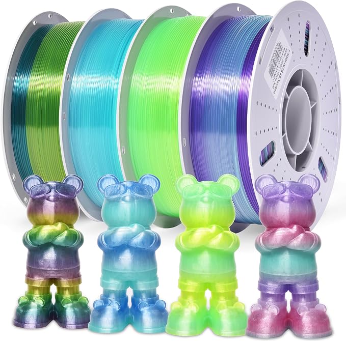 PINBALL PETG 3D Printer Filament 1.75mm High Precision Durable Moisture-Proof Strong Filament Mith Better Flow Dimensional Accuracy +/- 0.02mm 4 Kilograms Glass Blue， Lime， Dreamland， Liuli Red