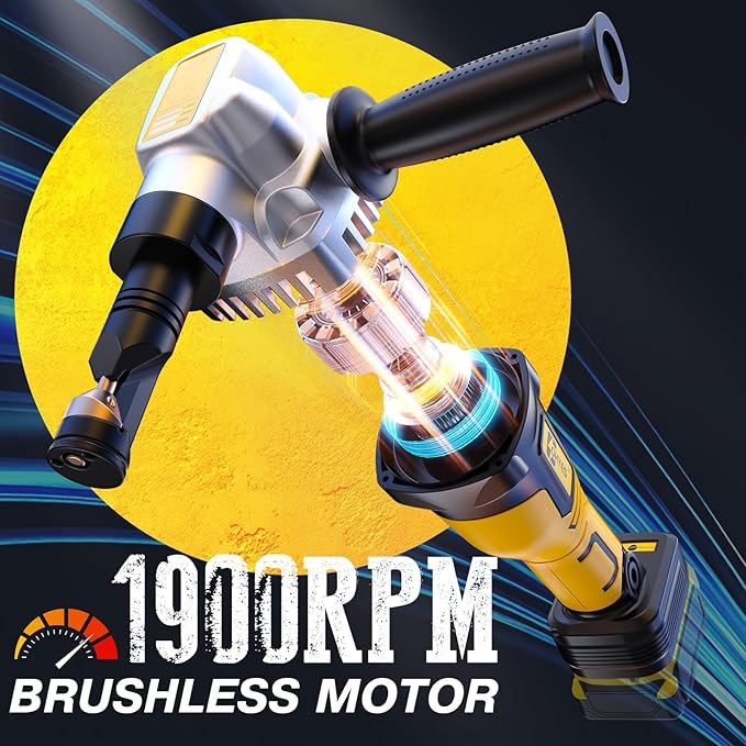 Metal Nibbler Fit for DeWALT 20v Max Battery Brushless Motor 16 Gauge Variable Speed Assist Handle & 2 Blades For Metal Cutting, Stainless Steel and Aluminum(Battery not Included)