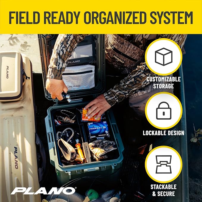 Plano GoNow Hunt Kit Waterproof Field Box System with Gun Cleaning Rest, MOLLE Board, Ammo Box, Modular Storage Organizer for Hunting Gear, Olive Drab