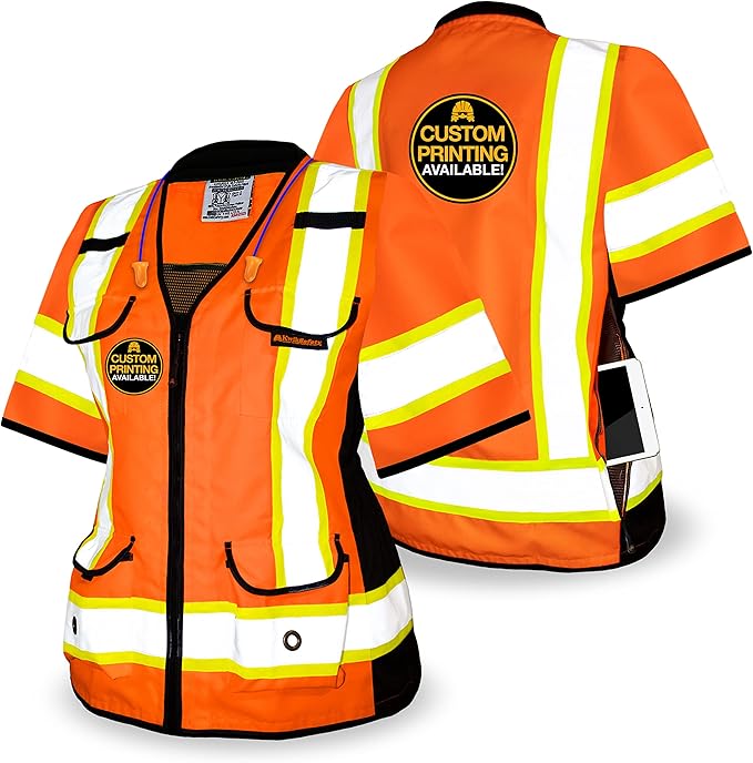 KwikSafety - Charlotte, NC - GODMOTHER Class 3 Safety Vest for Women - LOOSE FIT - ANSI OSHA Compliant Reflective Work Gear PPE/Orange XL
