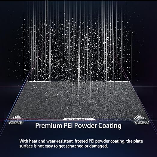 Creality K1C Texture PEI Build Plate Kit, 3D Printer Heat and Wear Resistance Textured PEI Spring Steel Plateform with Wipe Nozzle Design for K1C, K1 SE