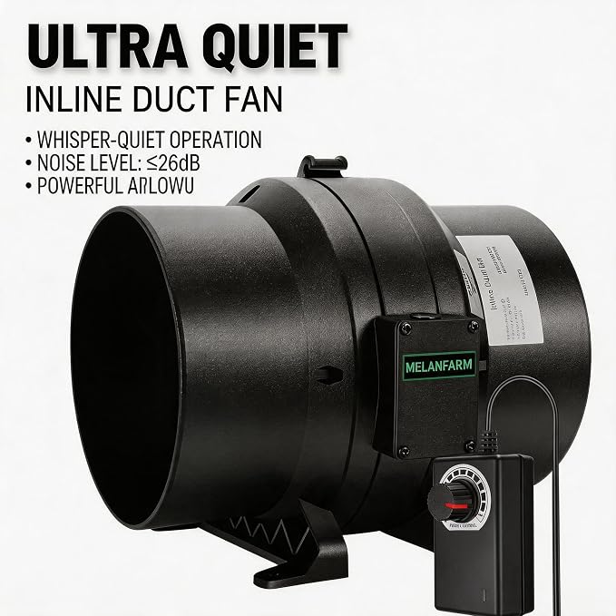 ATOUR 6" Air Filtration Kit, 6 Inch Inline Duct Fan with Speed Controller, 11" High Carbon Filter, 8 Ft Ducting & Rubber Coupler, Ventilation System for Grow Tents, Hydroponics