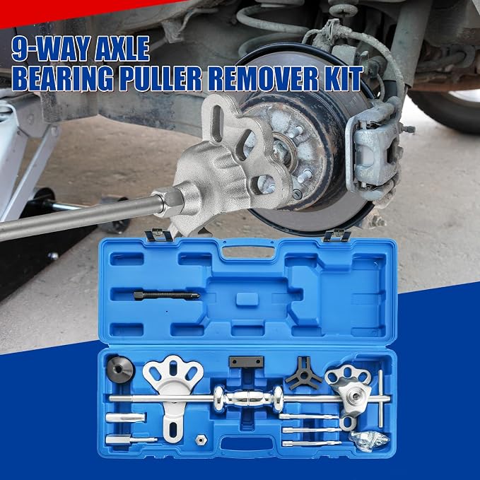 NYXOVA 19PCS Slide Hammer Puller Set, 9-Way Axle Bearing Puller Remover Kit, Rear Wheel Axle Bearing Remover & Dent Hub Gear Puller Tool