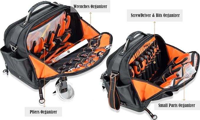 WELKINLAND 42-Pocket Tool Organizer - HVAC & Electrician's Waterproof Tool Tote