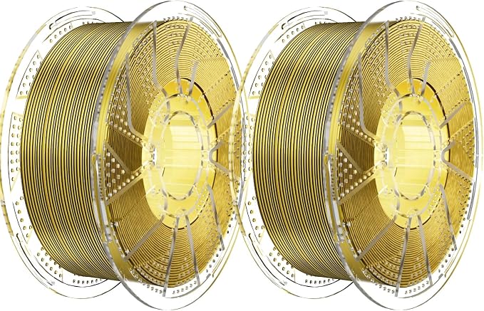 Chitu Systems Conjure Silk PLA 3D Printer Filament, 2KG Spool (4.4lbs), 1.75mm Dual Color Filament, Dimensional Accuracy +/-0.02mm, Silk 3D Printing Filament Bundle, (Black Gold 2-Pack)