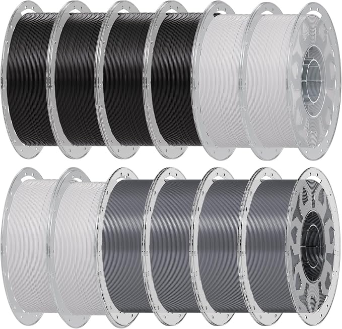Creality PLA Filament 1.75mm, 3D Printer Filament Bundle, Enhanced Toughness No Warp, Accuracy ±0.03mm Printing for Most 3D Printers