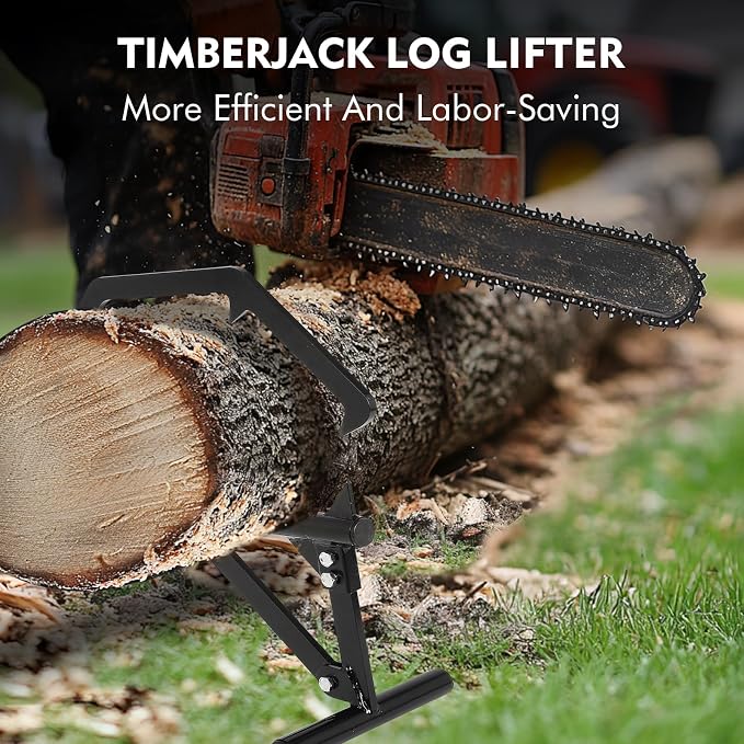 Timberjack Log Roller Lifter, 50.8" Long Handle Log Roller Tool, Adjustable Cant Hook Log Lifter, Ups to 25" in Dia Logging Tools, Heavy Duty Steel Log Jack for Rolling and Raising Up Logs