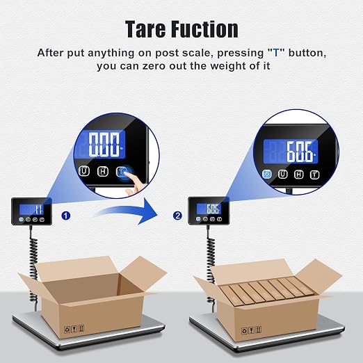 KUAIVO Shipping Scale, 660lbs Heavy Duty Digital Postal Scale for Packages, 0.7oz High Accurate Postage Scale for Small Business, Luggage, Home Use, Battery & Charging Cable Include