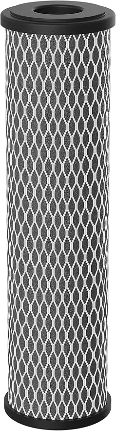 Pentek Pentair Pentek C1 Carbon Water Filter, 10-Inch, Under Sink Dual Purpose Powdered Activated Carbon-Impregnated Cellulose Replacement Cartridge, 10" x 2.5", 5 Micron, Black