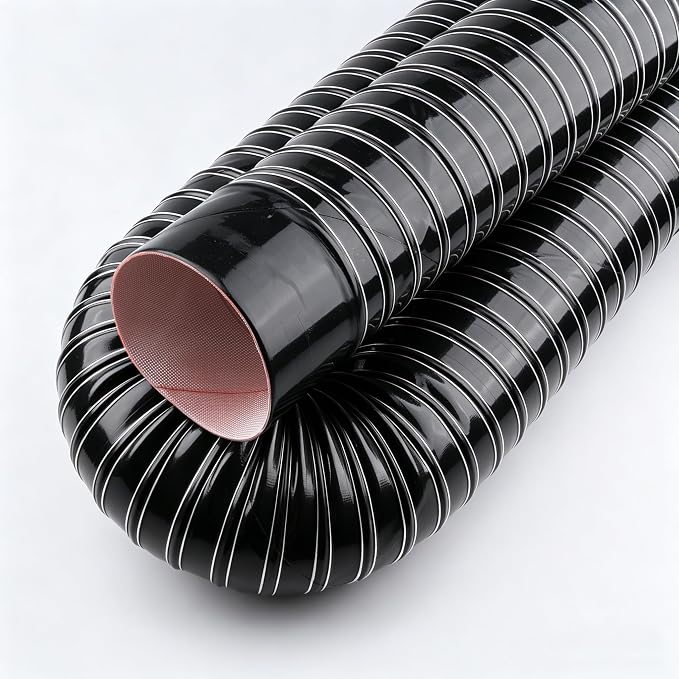 AC PERFORMANCE 4" ID Silicone Flexible Brake Cooling Air Ducting Induction Intake Pipe Hose with Cuff, Length 3 Meter (10 Feet), Black