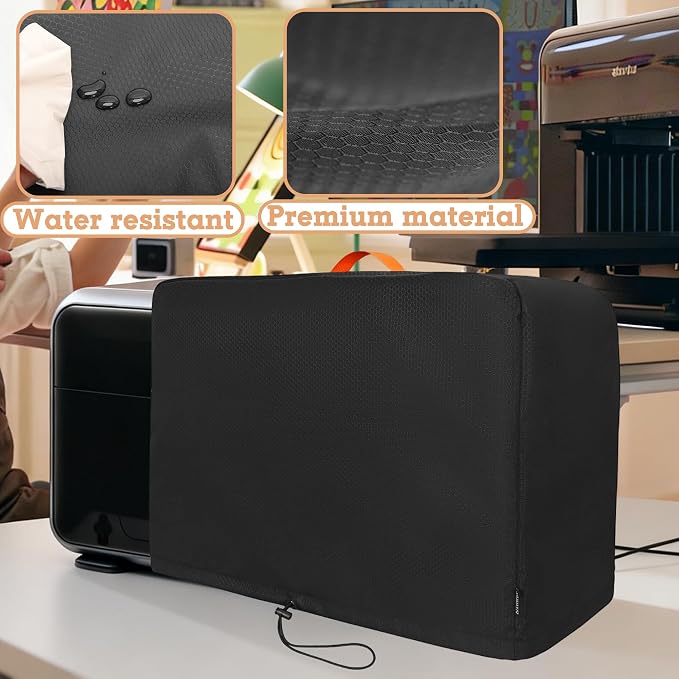 Dust Cover Compatible with eufyMake UV Printer E1, Easy Foldable Cover for eufyMake E1 with Top Handle and Hanging Loop, Black
