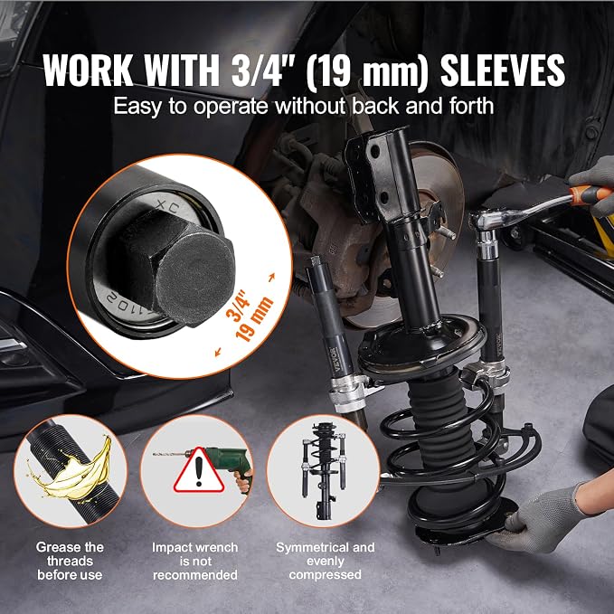 VEVOR Coil Spring Compressor Tool, 2 pcs Heavy Duty Macpherson Strut Spring Compressor Set, 2646 lbs Strut Spring Compressor with Safety Bracket and Carrying Case, for Car Truck ATV UTV