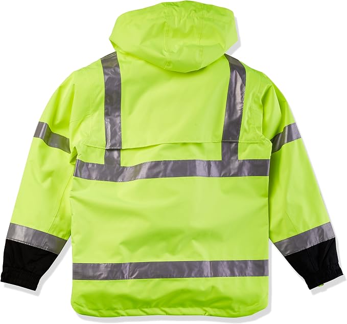 Tingley Icon J24122 High Visibility Jacket With Attached Hood, Large, Fluorescent Yellow-Green/Black