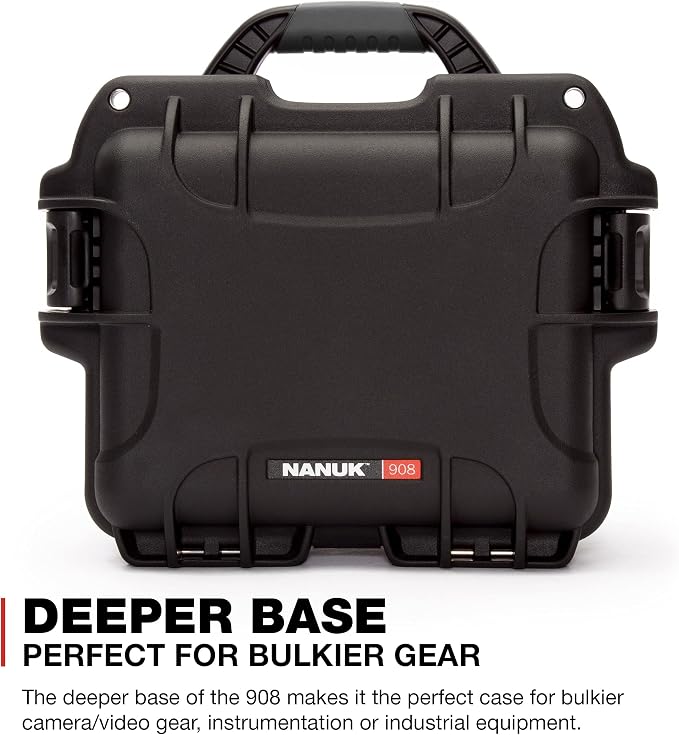 NANUK 908 Waterproof Hard Case with Foam Insert - Black