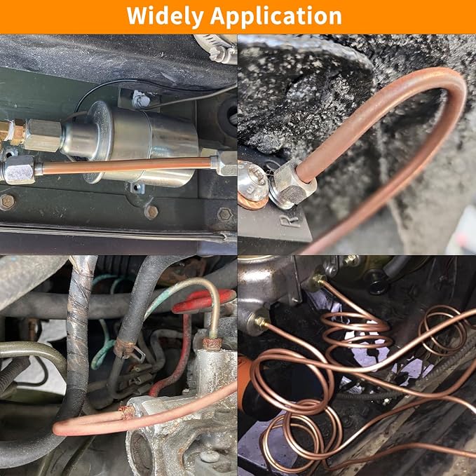 MuHize 3/16 Inch Brake Line Kit – 25 FT Copper Nickel Brake Line with 16 Fittings & 4 Unions, Includes Double & Single Flaring Tool, Tube Cutter, 5 Adapters & Tube Bender