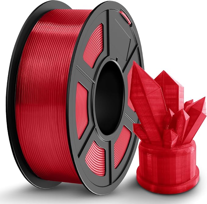 TECBEARS PETG Filament 1.75mm 1KG, 3D Printer Filament PETG, Strong Toughness, 1KG(330M) Filament High Precision, Dimensional Accuracy ±0.02mm,Transparent Red