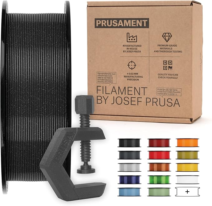 Prusament PETG Prusa Galaxy Black Filament 1.75mm 1kg Spool (2.2 lbs), Diameter Tolerance +/- 0.02mm