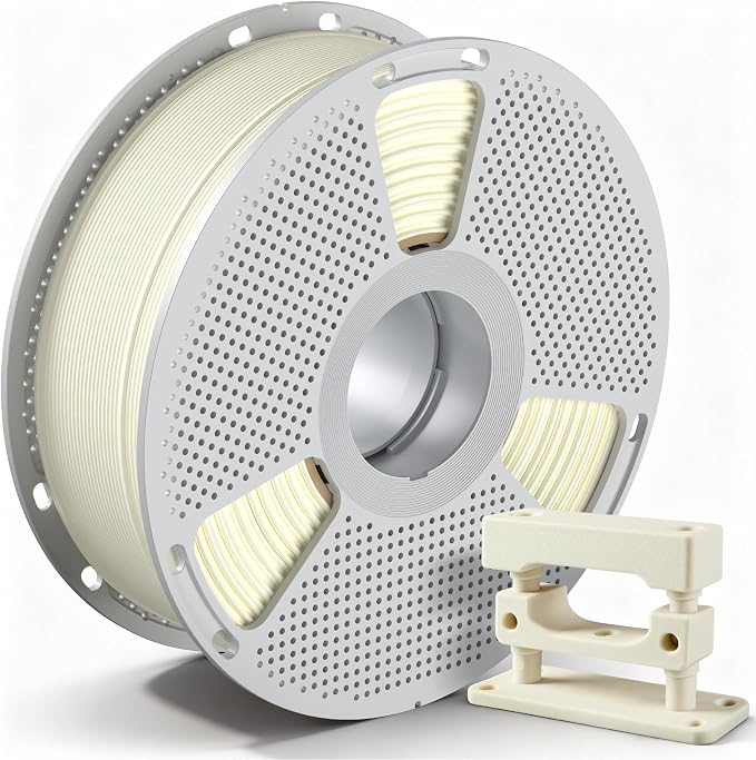 SUNLU ABS-GF 3D Filament 1.75mm 1KG, 10% Glass Fiber Reinforced ABS 3D Printer Filament, Superior Durability, Reliable Load-Bearing, 104°C Heat Resistance, 1KG Spool(2.2lbs), Natural White