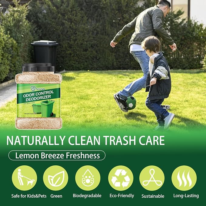 Outdoor Trash Can Deodorizer 2.6 lbs, Industrial Strength Garbage Odor Eliminator & Moisture Absorber for Trash Cans, Outdoor Waste Bins & Recycling Containers, Heavy Duty Long Lasting Odor Control