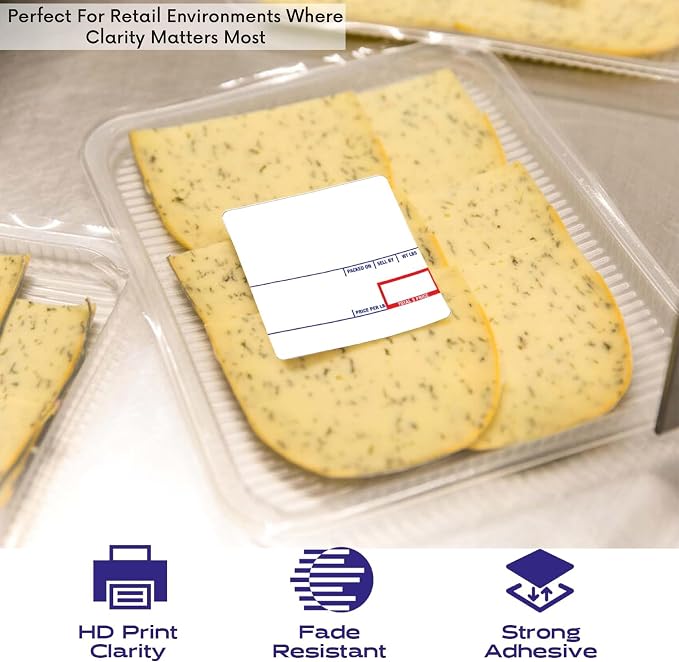 Aquos CAS CL-8020 Printing Scale Label Rolls | Thermal Labels | Label Roll with Strong Adhesive | Pre-Cut | Smudge-Free | Made in USA