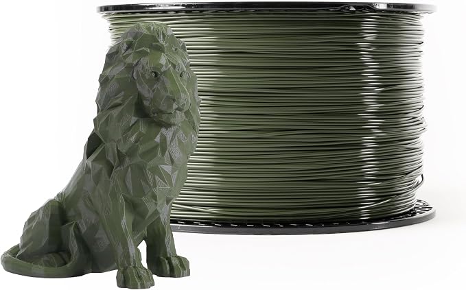 Prusament Premium PLA Army Green 1.75mm 2kg 3D Printer Filament | PLA filament with ±0.02 mm precision, low warping, and reliable, tangle-free printing for beginners and professionals.