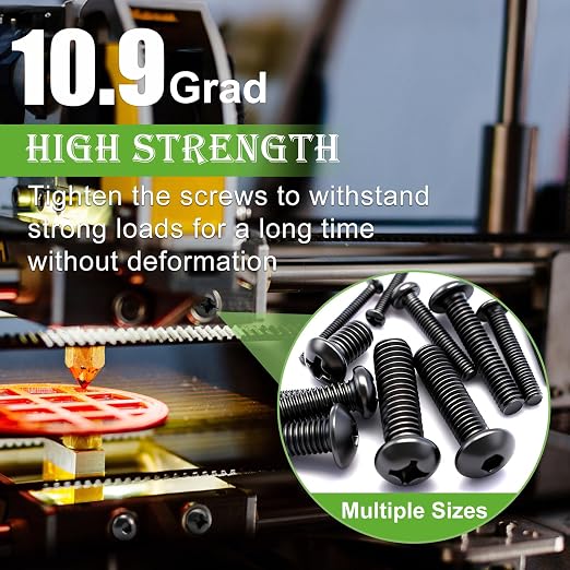mxuteuk 2040PCS Metric Screws Nuts and Bolts Assortment Kit,M2 M3 M4 M5 M6 Machine Screws,Black Zinc Plated Hex Socket Button Head & Phillips Pan Head Screw for 3D Printing,DIY Projects
