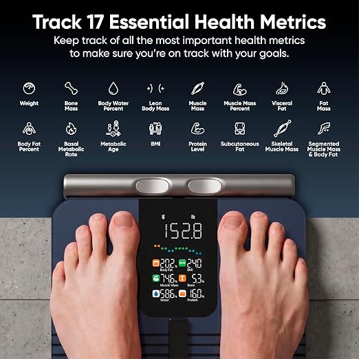 Wyze Smart Scale BodyScan with Handle, 8-Electrode Body Composition Scale for Body Weight, BMI, Body Fat, Muscle Mass, Segmental Analysis, 400 lbs, White