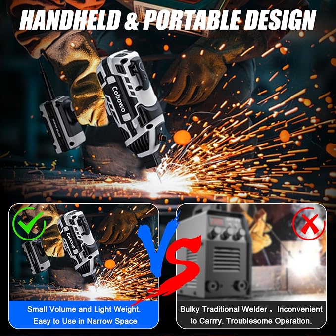 Portable Electric Welding Machine, Upgraded 110V ARC Welder, 20-120A, IGBT Inverter, 6 Variable Currents, Welding Tool for 3/32"-1/8" Rod. Perfect Gift for DIY, Repairs, Metal Fabrication, Automotive