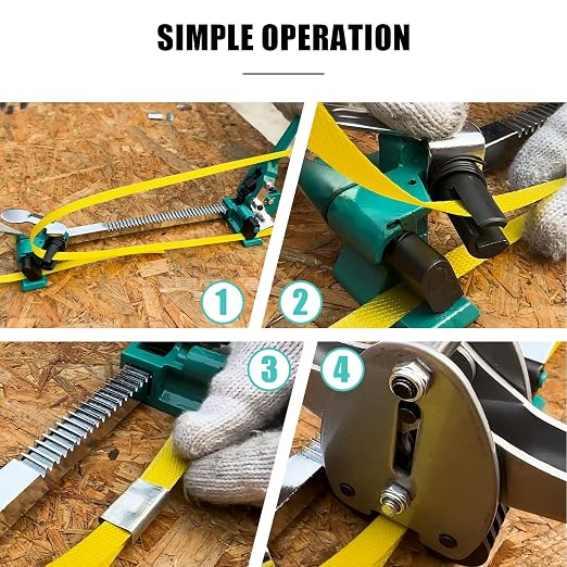 Heavy Duty Banding Strapping Tensioner & Cutter Manual Packaging Tools for 1/2"-5/8" Width Polyproplyn Poly Strap(Straight Board Type)