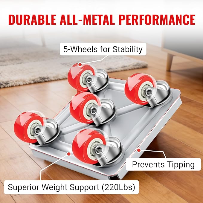 4000lb Capacity - 6.9" x 6.9" Large Heavy Duty Furniture Movers, Steel Furniture Dolly Heavy Duty, Pool Table Dolly - Furniture Lifter with 360° Rotatable Silent Rubber Universal Wheels, Dolly Kit