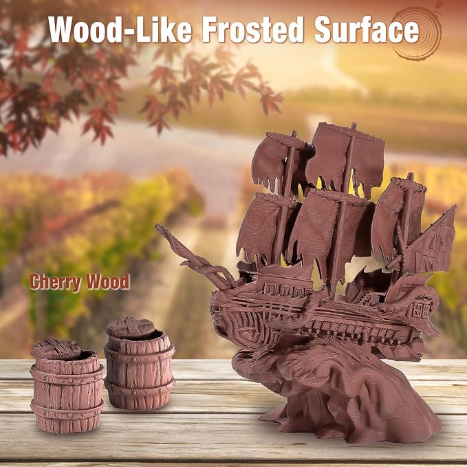 OVV3D Wood PLA Filament 1.75mm, Cherrywood Filament 3D Printer Filament, Add More Than 30% Real Wood Fiber, Matte Frosted 3D Filament, 1.75 PLA 3D Printing Filament