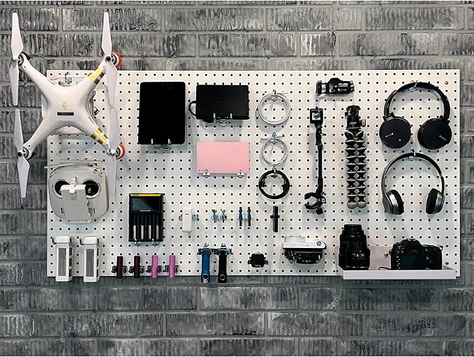 Triton Products High Density Fiberboard Pegboards with Mounting Hardware, 24" x 42" x 1/4", White (Set of 2)
