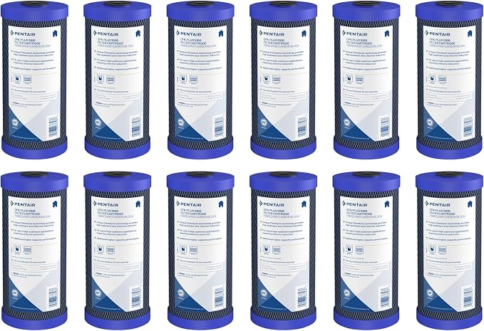 Pentair Pentek CFB-Plus20BB Big Blue Carbon Water Filter, 20-Inch Whole House Fibredyne Modified Molded Carbon Block Cartridge, 4.63" x 20", 5-10 Micron