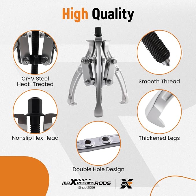 maXpeedingrods 3" 4" 6" 8" Gear Puller Set, 2 Jaw & 3 Jaw Bearing Puller Kit with Ratchet Wrench, 72pcs Reversible Jaw Gear Pulling Tool for Internal External Bearing Gear Pulley Flywheel Removal