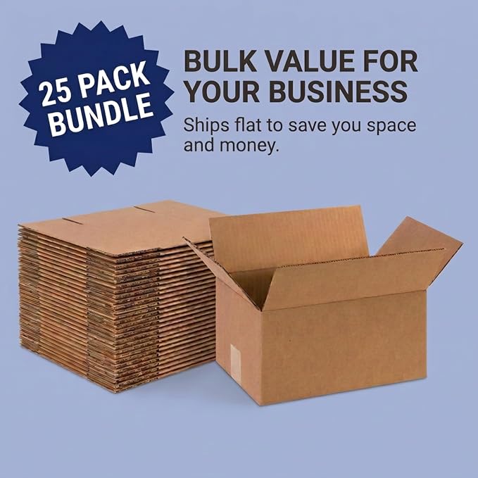 BOX USA Shipping Boxes 16"L x 10"W x 6"H, 25-Pack Medium Corrugated Cardboard Boxes for Shipping, Mailing, Packing, Packaging and Storage