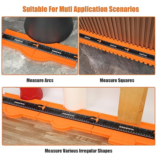 DODOWIN Contour Gauge Profile Tool Unlimited Connection 10 inch, Super Gauge Shape and Outline Tool, Gift for Men Dad Him Husband, Shape Outline Edge Angle Measuring