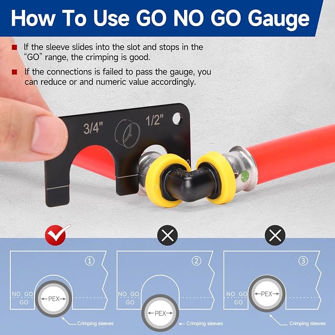 iCrimp Stainless Steel Pressing Sleeves Crimping Tool for PEX Pipe (1/2-Inch)