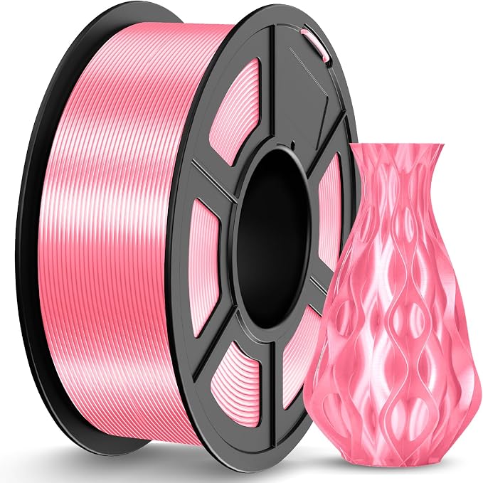 JAYO Silk PLA Filament 1.75mm Pink 1.1kg, Metal-Like Shiny PLA, Smooth Silky Finish, Easy to Print, Accuracy +/- 0.02mm, Fits for Most FDM 3D Printers