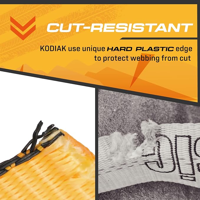 4 Pack Heavy Duty 2" x 27' Ratchet Tie Down Straps with Wired J Hooks - 10,000 LBS Break Strength for Truck & Trailer Cargo Control KODIAK STRAPS
