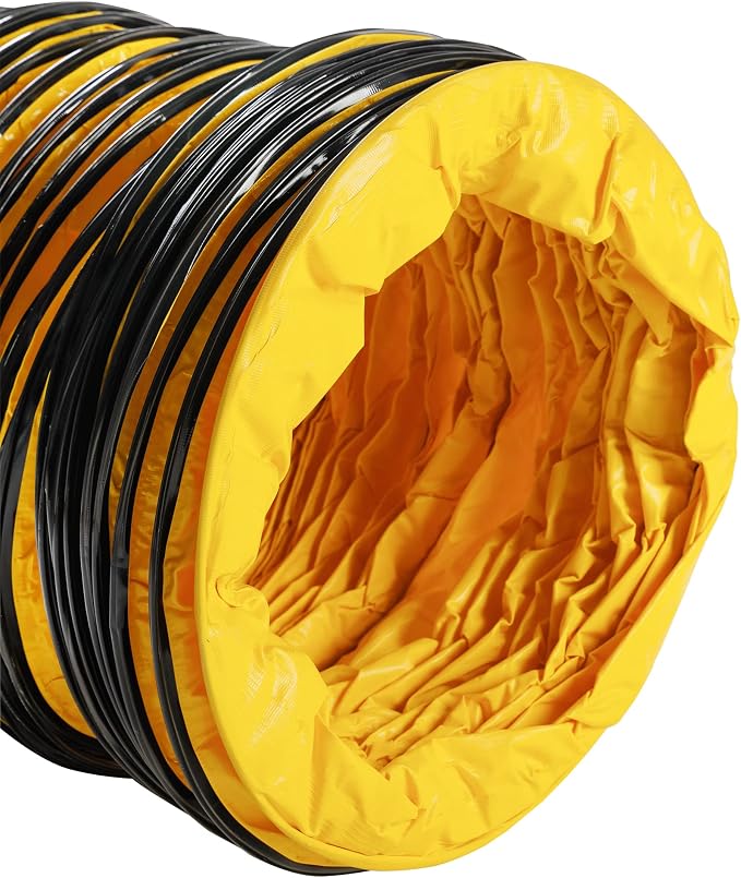 MOUNTO 25FT PVC Flexible Duct Hosing for Exhaust Fan (12inch w/o bag)