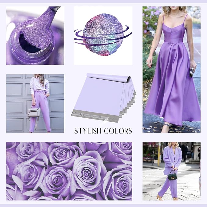 Metronic Large Poly Mailers 19x24 100 Pcs, Strong Adhensive Shipping Bags for Clothing, Waterproof Mailers Bags for Small Business, Shipping Envelopes, Tear-resistant Packing Bags in Lilac Purple